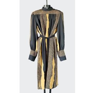 True Vintage Black + Gold Midi Dress